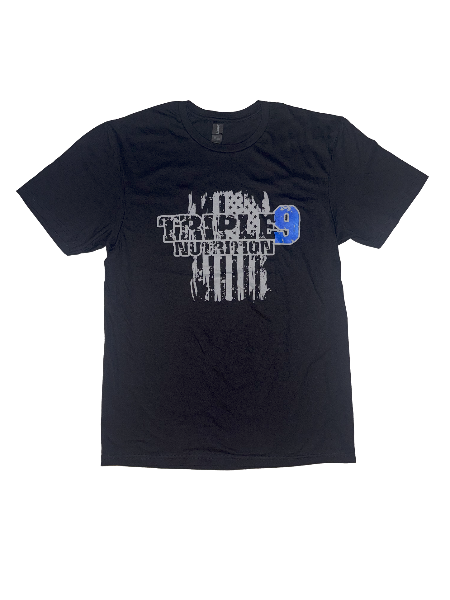 Black Triple 9 Nutrition short sleeve logo cotton t-shirt
